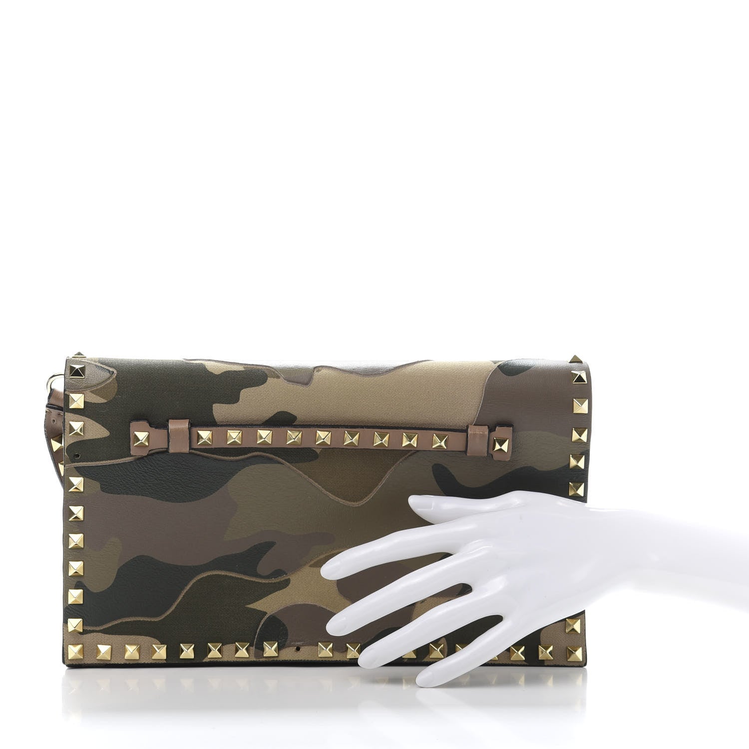Valentino Garavani Nappa Canvas Camouflage Rockstud Wristlet Clutch Multicolor 2 of 14