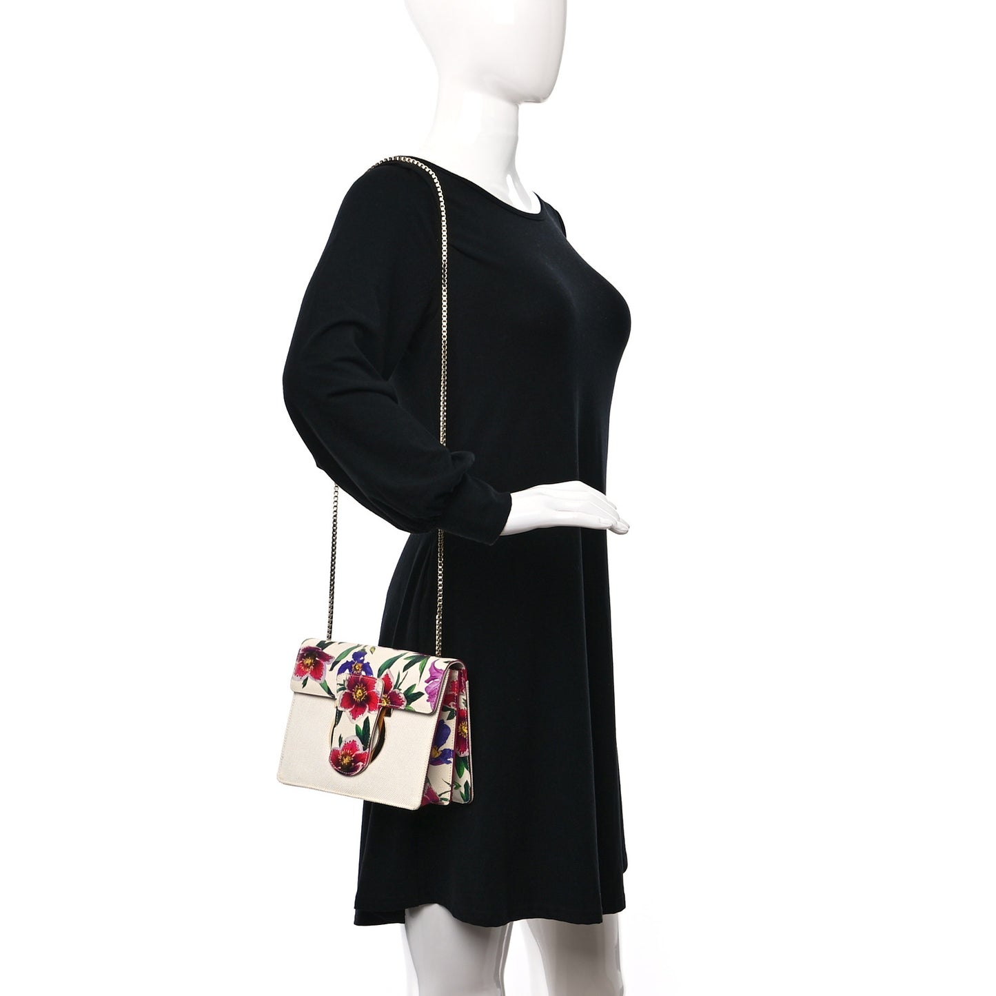 Canvas Calfskin Thalia Crossbody Bag White Multicolor
