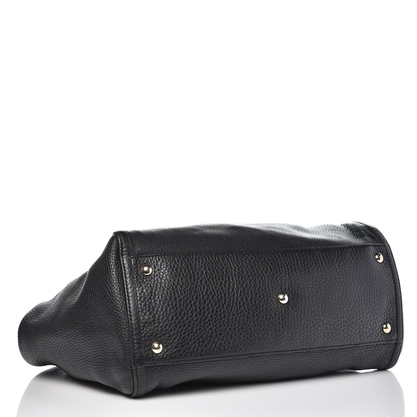 Pebbled Calfskin Medium Soho Shoulder Bag Black