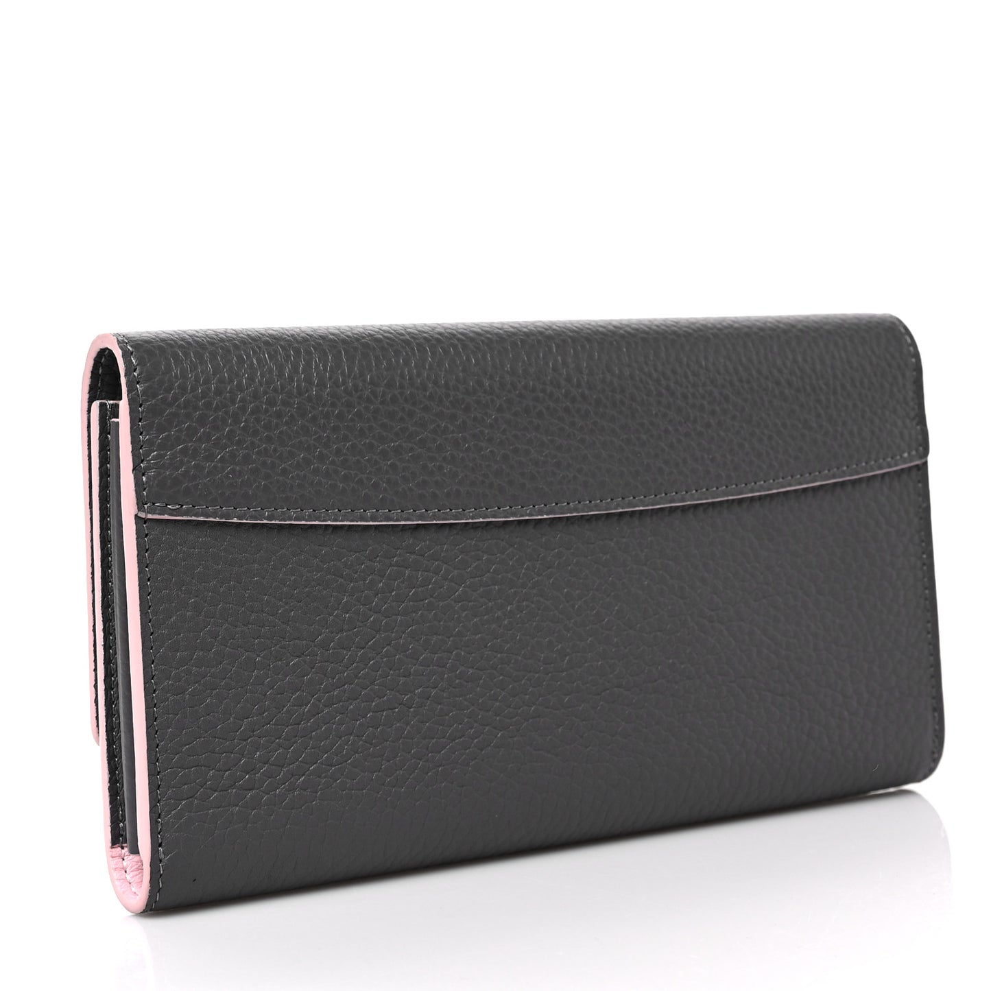 Taurillon Capucines Wallet Gris Bubble Gum