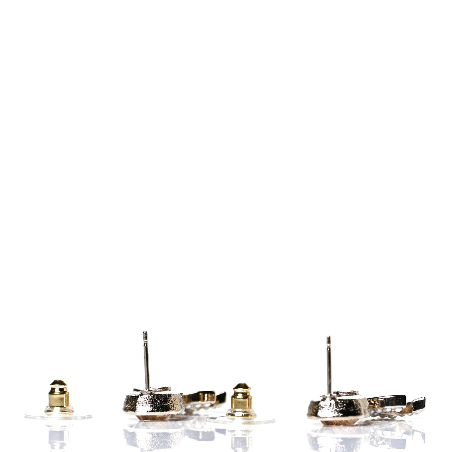 Crystal Pearl CC Drop Earrings Gold