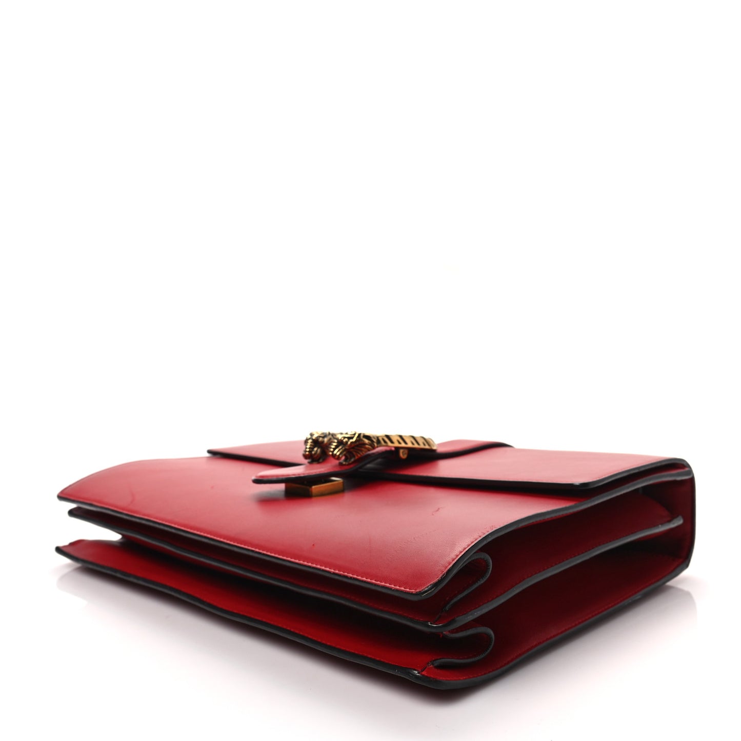 Moon Calfskin Web Large Dionysus Bamboo Top Handle Bag Hibiscus Red