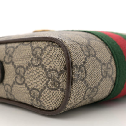 Gucci GG Supreme Monogram Web Mini Ophidia Messenger Brown 9 of 12