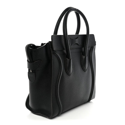 Celine Drummed Calfskin Micro Luggage Black 3 of 9