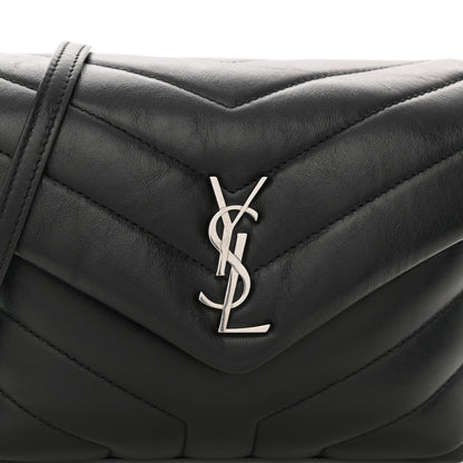 Saint Laurent Calfskin Y Quilted Monogram Toy Loulou Crossbody Bag Black 8 of 13