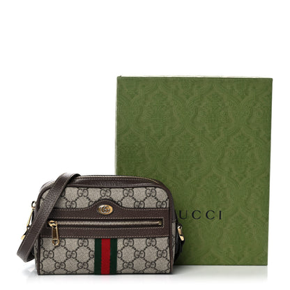 Gucci GG Supreme Monogram Web Mini Ophidia Shoulder Bag Brown 14 of 14