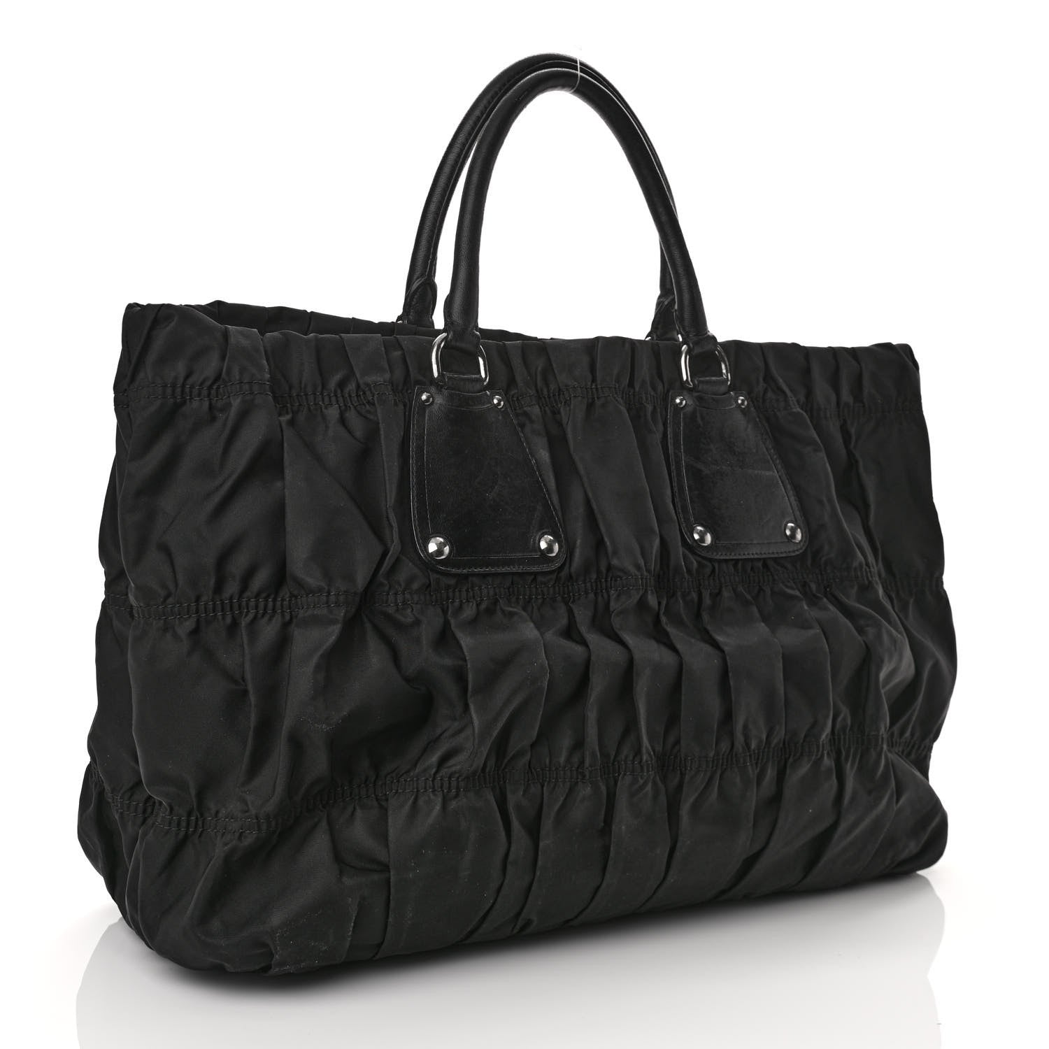 Prada Tessuto Nylon Gaufre Tote Black 2 of 10