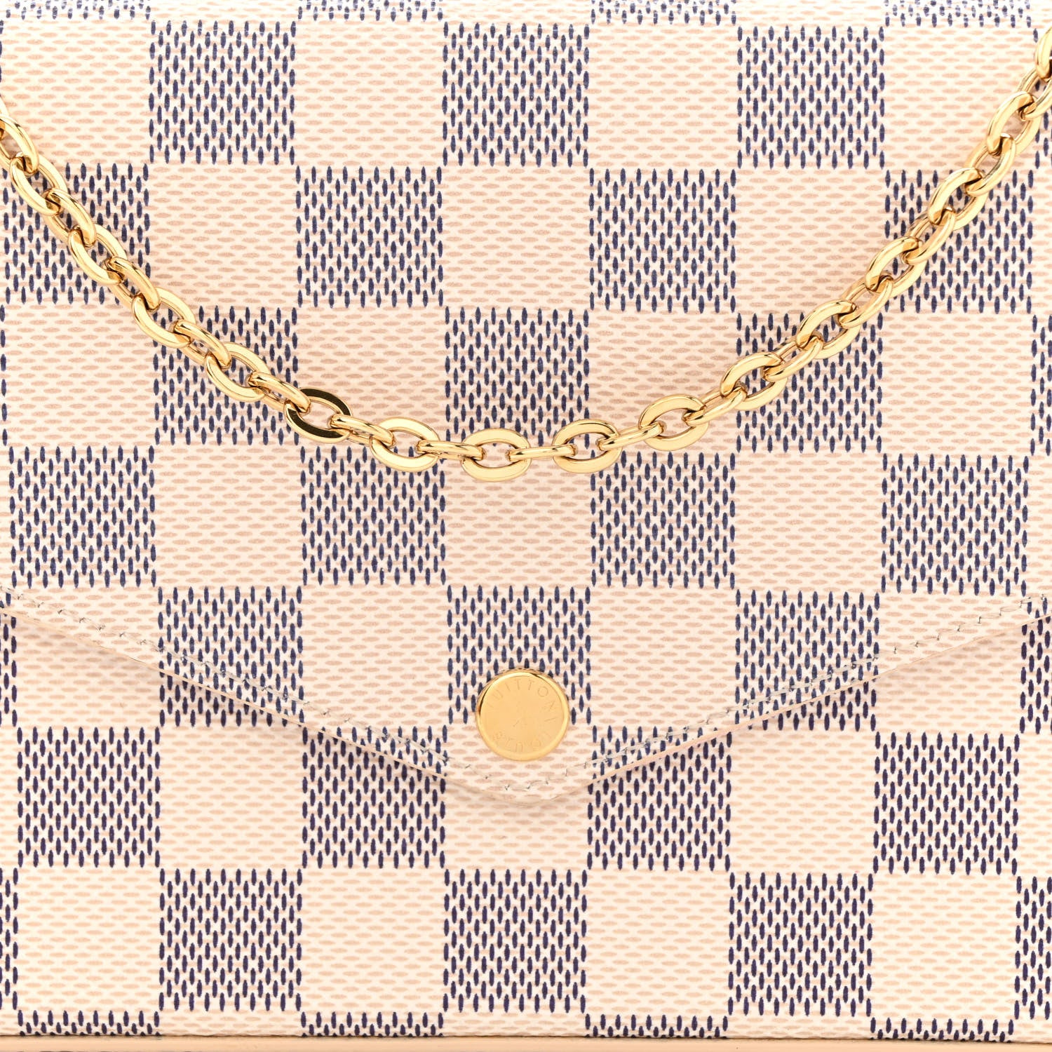 Louis Vuitton Damier Azur Pochette Felicie Chain Wallet Rose Ballerine 10 of 13