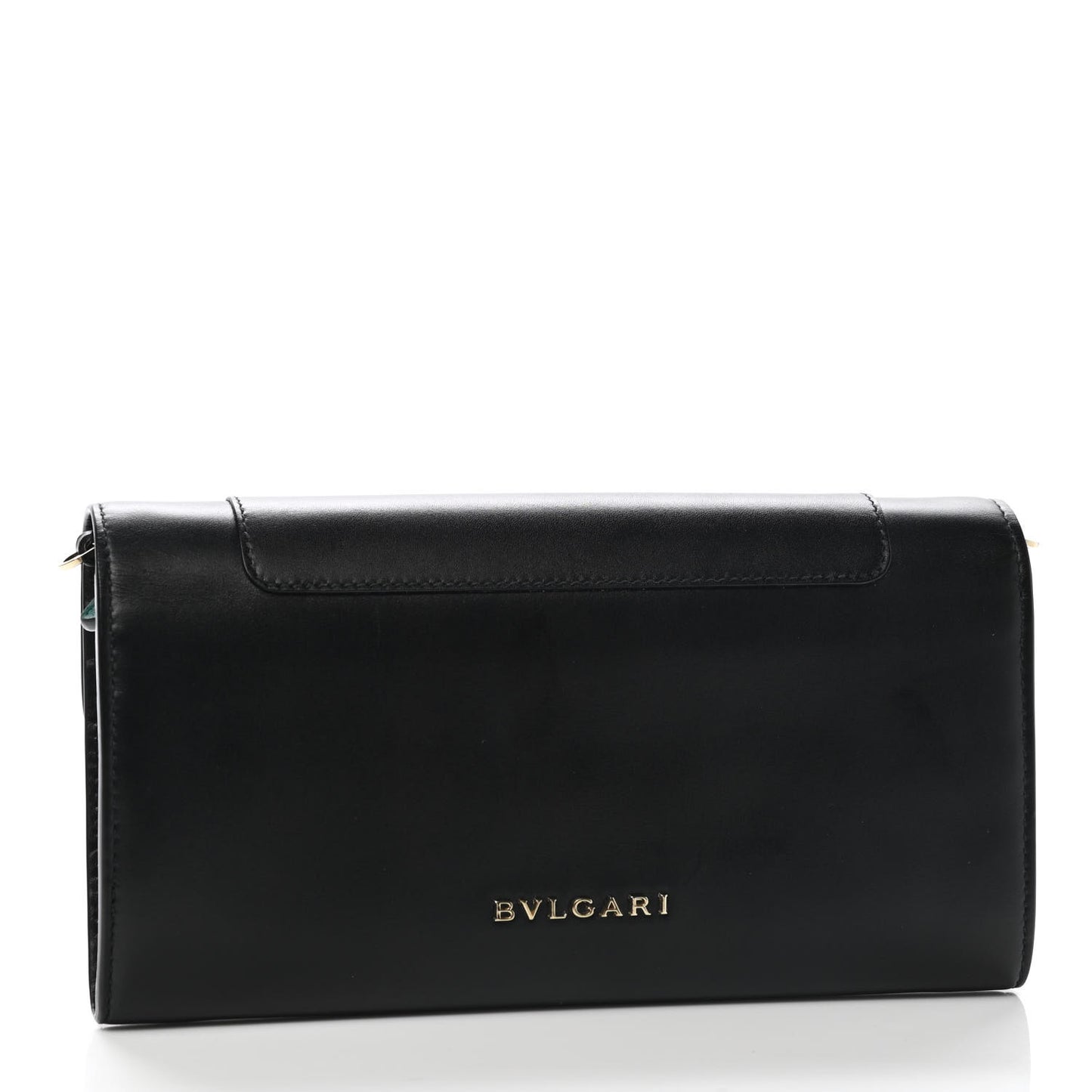 Calfskin Serpenti Forever Chain Wallet Black