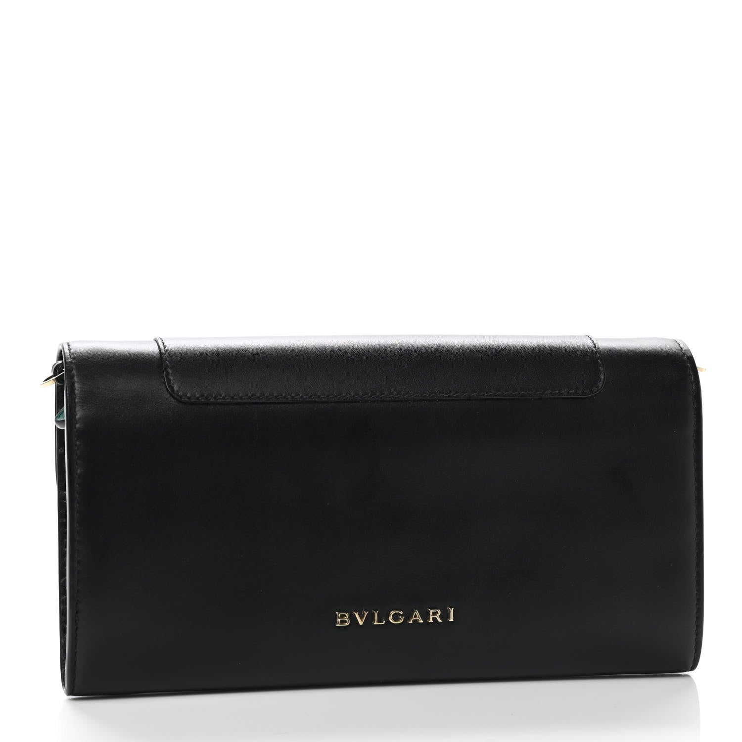 Bulgari Calfskin Serpenti Forever Chain Wallet Black 3 of 8