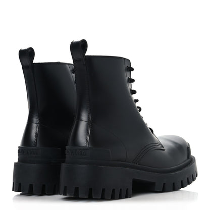 Balenciaga Calfskin Womens Strike 20mm Lace Up Boots 38 Black 5 of 9