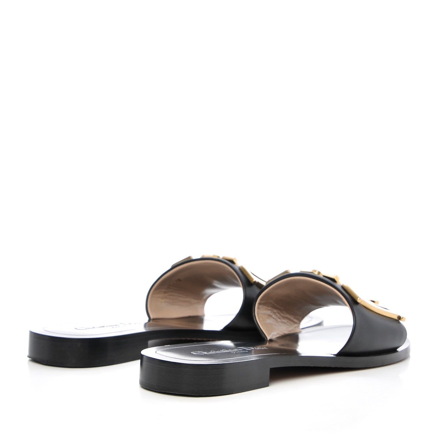 Calfskin Dio(r)evolution 10mm Slide Sandals 38 Black