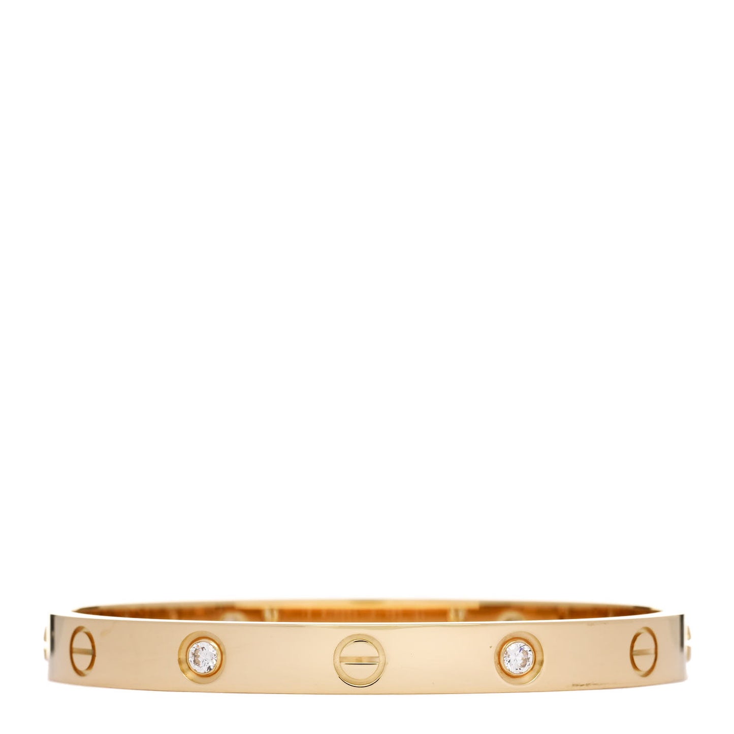 18K Yellow Gold 4 Diamond LOVE Bracelet 16