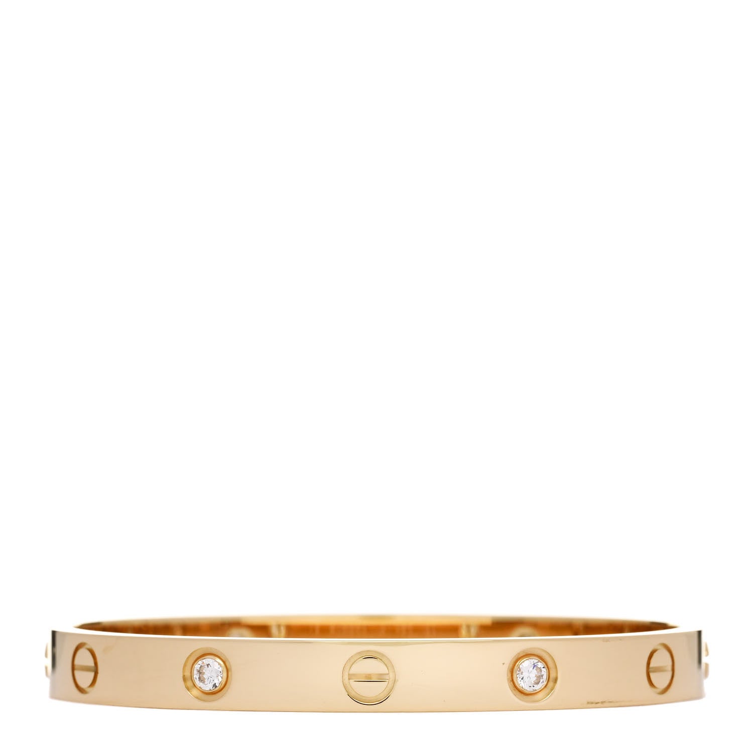 Cartier 18K Yellow Gold 4 Diamond LOVE Bracelet 16 2 of 9