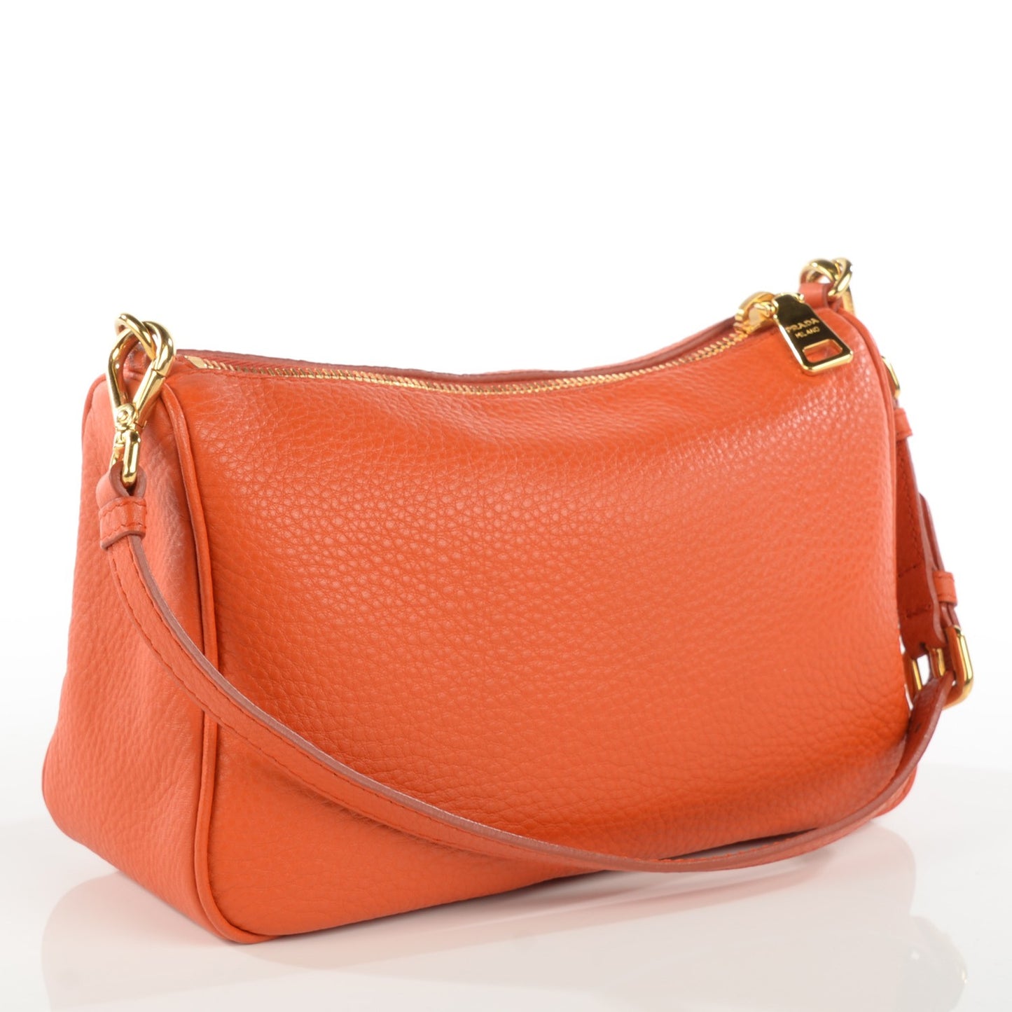 Vitello Daino Mini Shoulder Bag Papaya