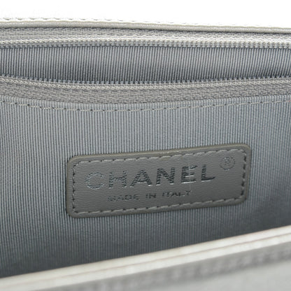 Chanel Metallic Calfskin Quilted Large Boy Flap Silver 6 of 7