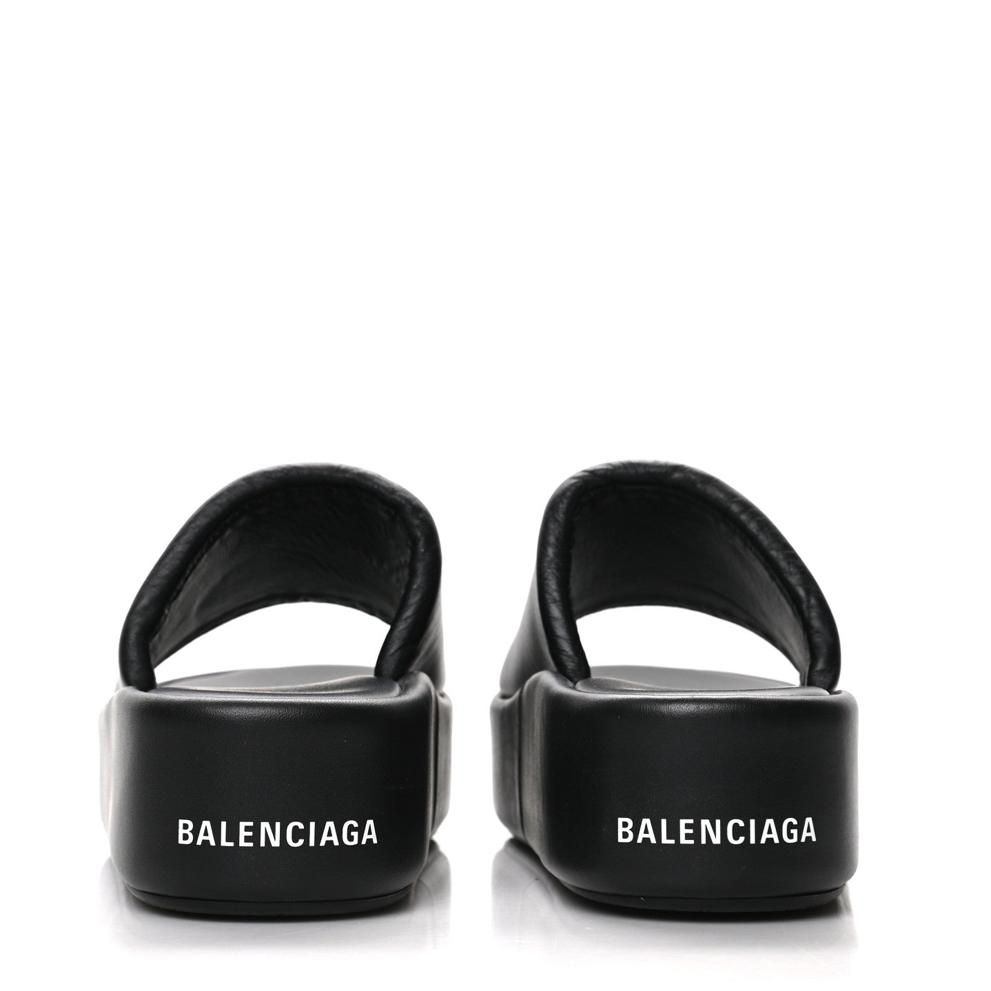 Balenciaga Smooth Nappa Logo Rise Platform Sandals 41 Black White 5 of 7