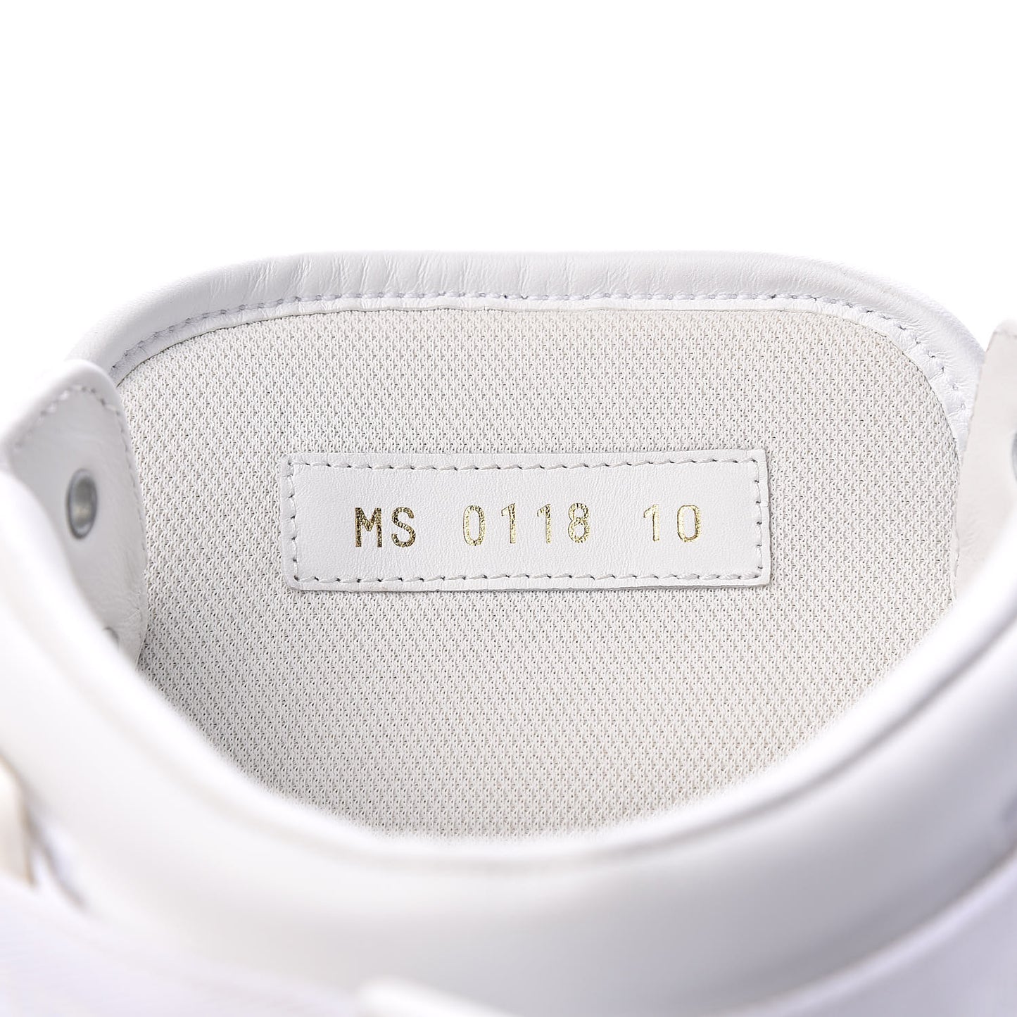 Calfskin Monogram Denim Rivoli High Top Sneakers 10 White