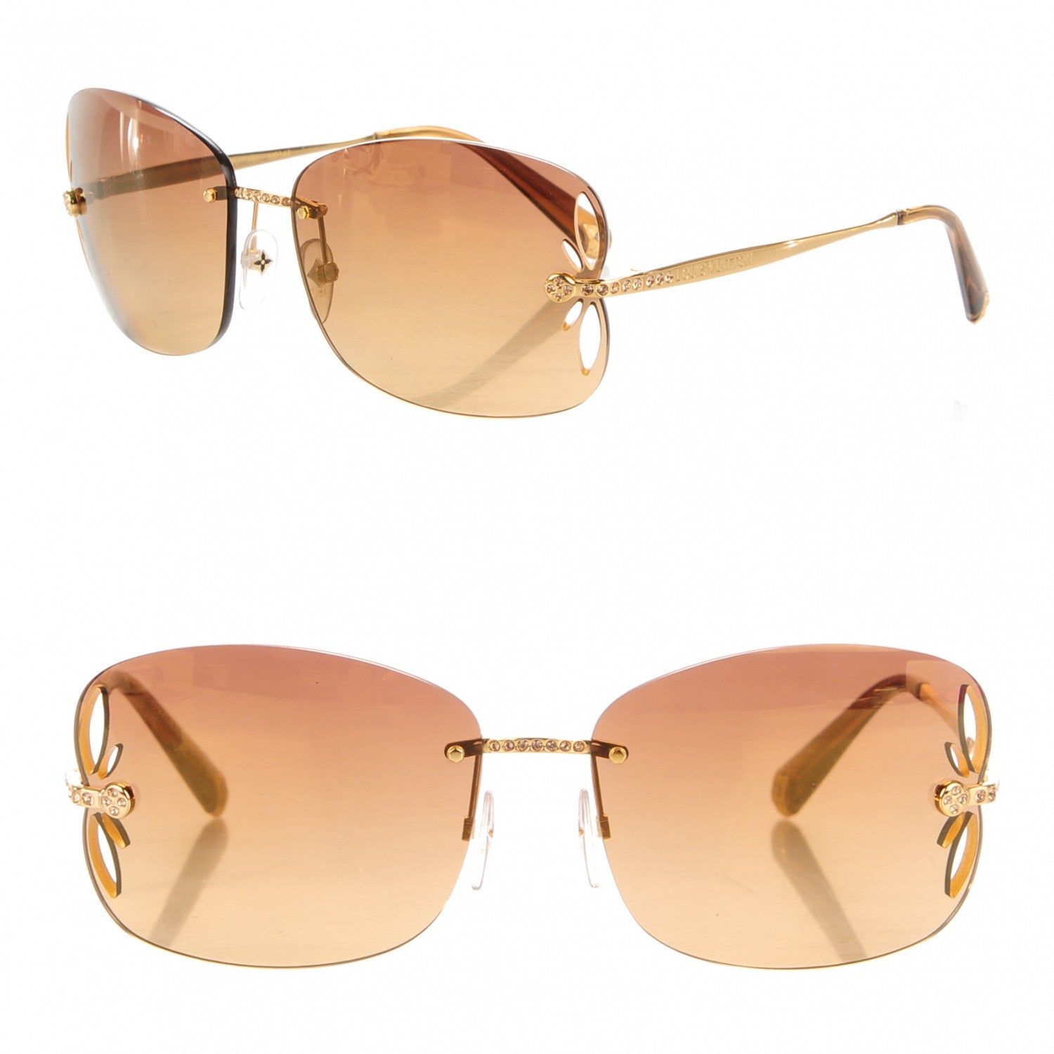 Louis Vuitton Lily Strass Sunglasses Z0640U Light Umber 1 of 5