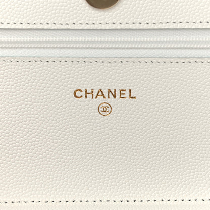 Chanel Caviar Quilted Wallet On Chain WOC White 6 of 12