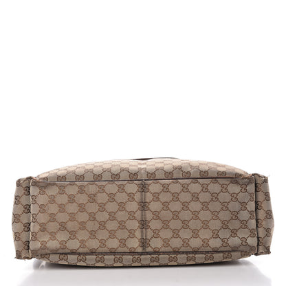 Gucci Monogram Natural Pigskin Large Diaper Bag Beige Ebony Cocoa Dark Chocolate 28 of 32