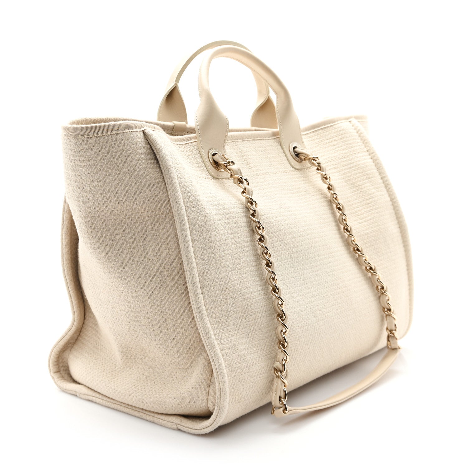 Chanel Mixed Fibers Medium Deauville Tote Beige 4 of 12