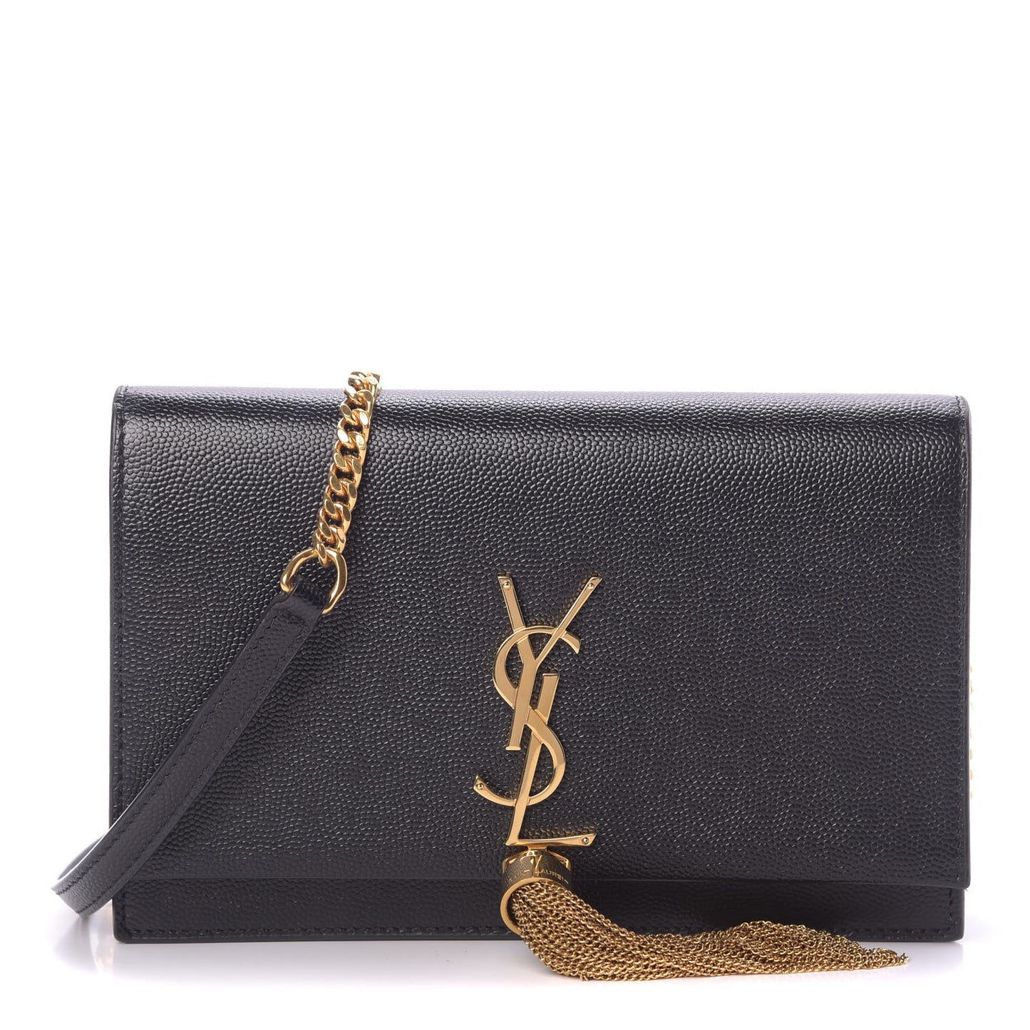 Grain De Poudre Classic Monogram Kate Tassel Chain Wallet Black