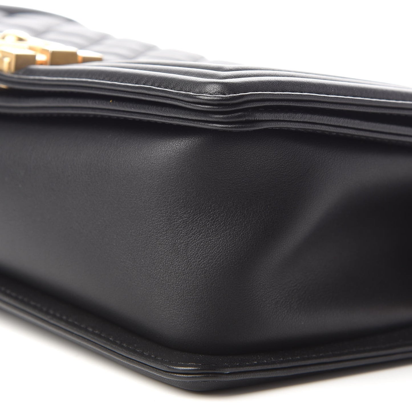 Lambskin Quilted Medium Boy Flap Black