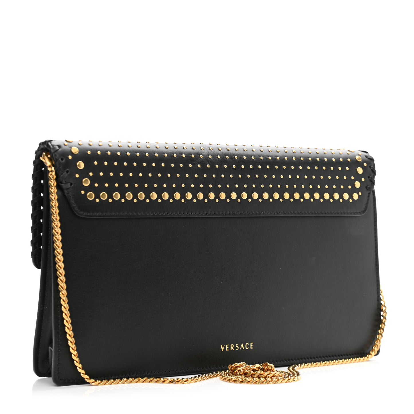 Nappa Whipstitch Icon Western Chain Shoulder Bag Black