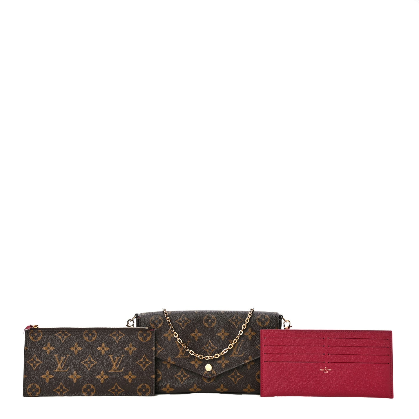 Monogram Pochette Felicie Chain Wallet Fuchsia