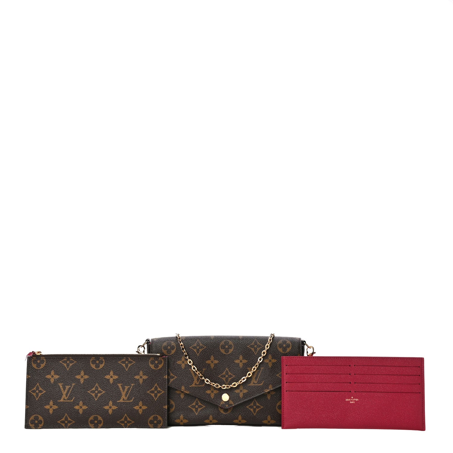 Louis Vuitton Monogram Pochette Felicie Chain Wallet Fuchsia 1 of 18