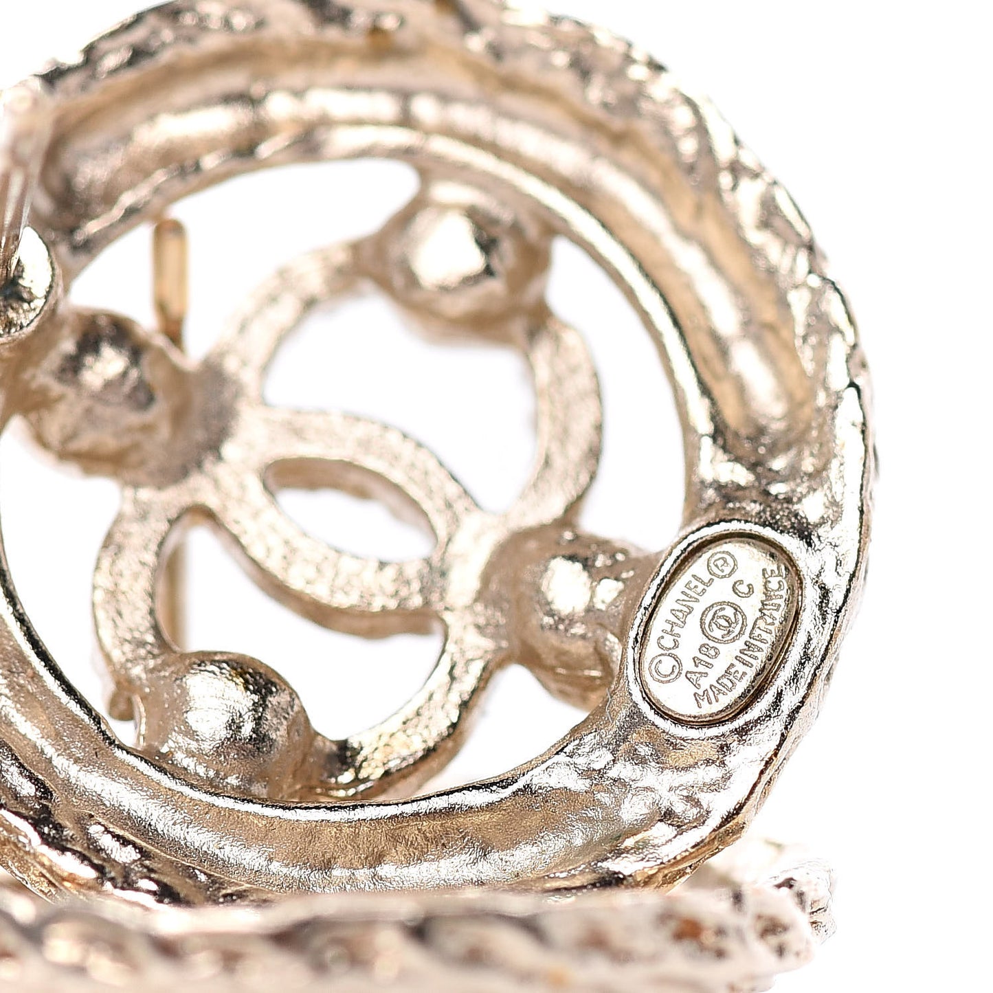 Pearl CC Round Rope Earrings Gold