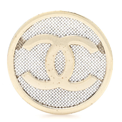Chanel Mesh Circle CC Brooch Gold 1 of 3