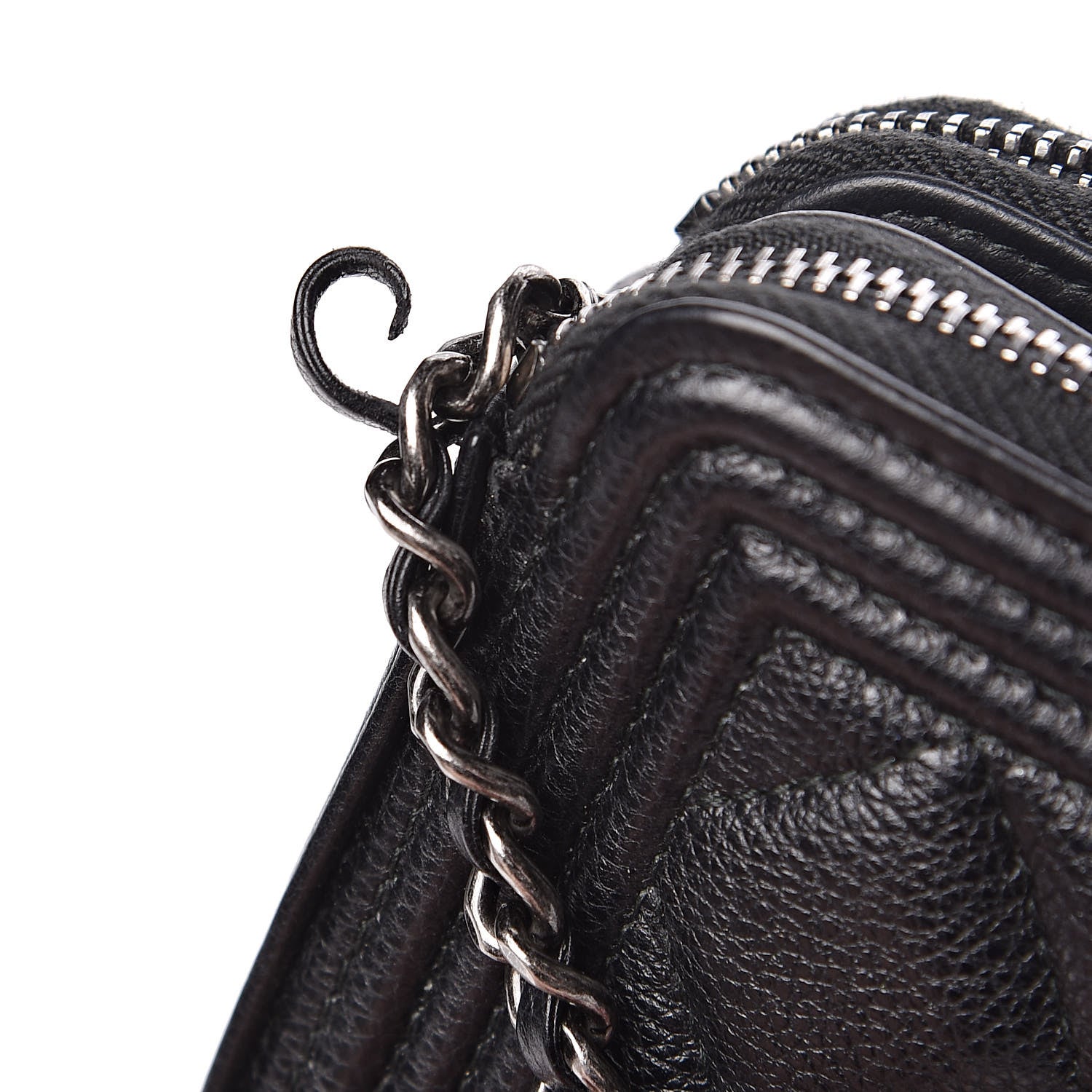 Chanel Calfskin Quilted Small Boy Clutch With Chain Black 11 of 15