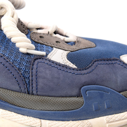 Balenciaga Mesh Nubuck Mens Triple S Sneakers 44 Navy Gris 10 of 10