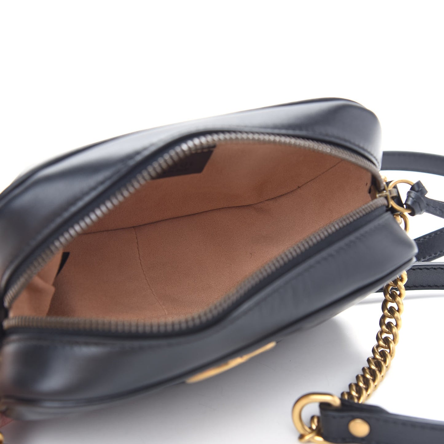 Calfskin Matelasse Mini GG Marmont Chain Shoulder Bag Black