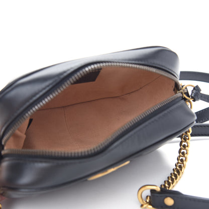 Gucci Calfskin Matelasse Mini GG Marmont Chain Shoulder Bag Black 5 of 9