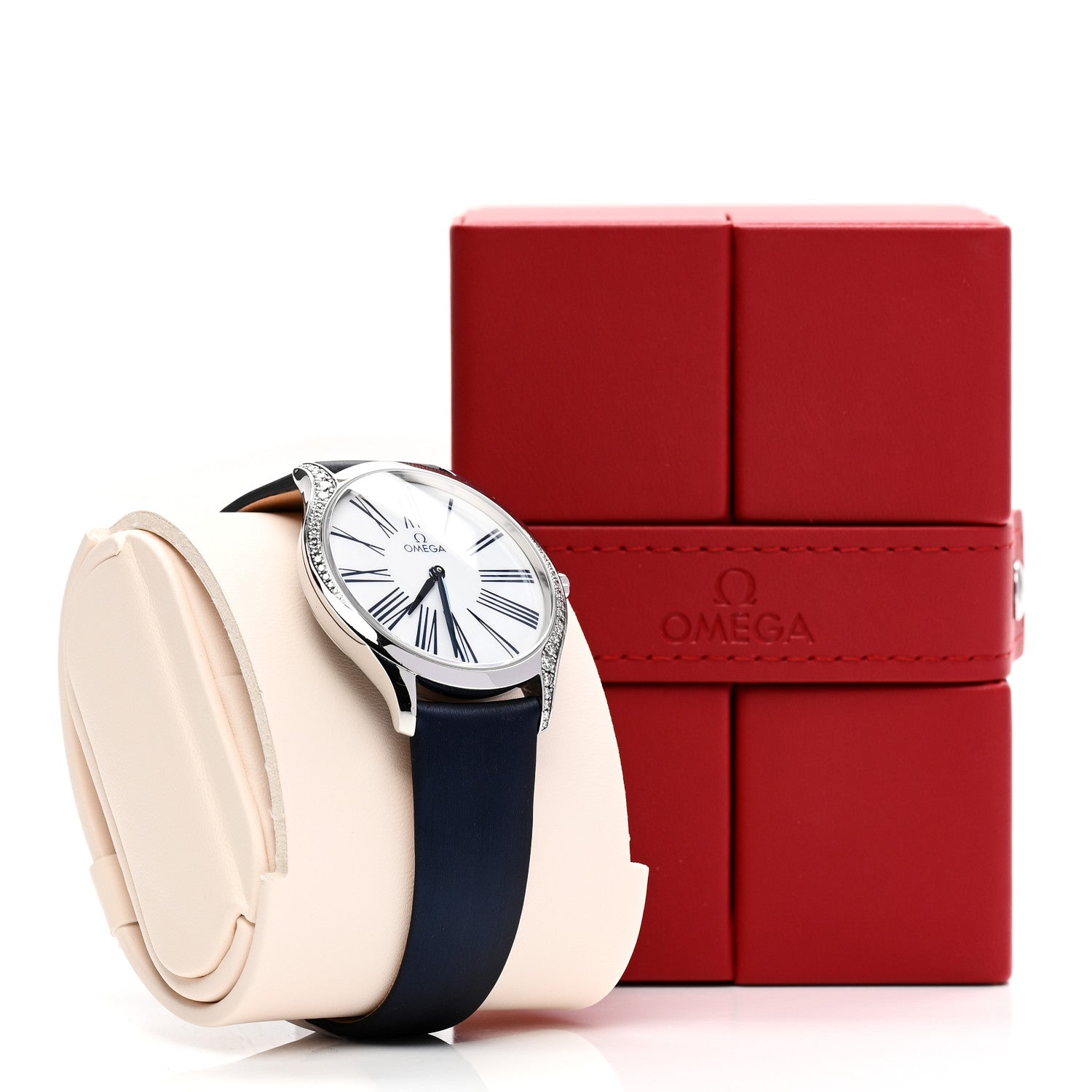 Omega Stainless Steel Satin Diamond Bezel 36mm De Ville Tresor Quartz Watch White 428.17.36.60.04.001 5 of 5