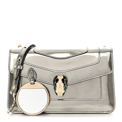 Bulgari Metallic Calfskin Serpenti Forever Crossbody Bag Silver 1 of 12