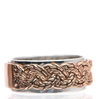 John Hardy Sterling Silver Bronze Classic Chain Braided Two Tone Ring 62 10 3 of 7