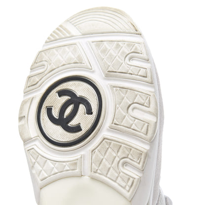 Chanel Suede Calfskin CC Sneakers 38.5 Pink White 11 of 29
