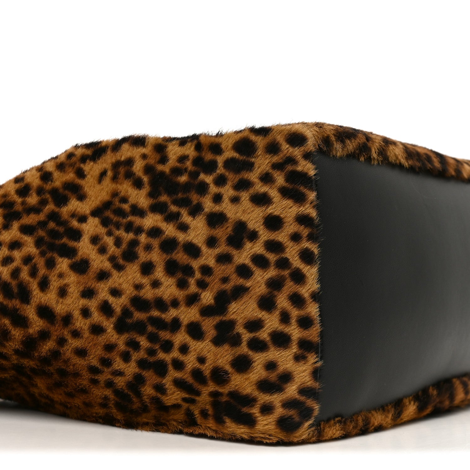 Saint Laurent Pony Hair Nappa Leopard Print Le 5 A 7 Bea Tote Earth Black 17 of 19