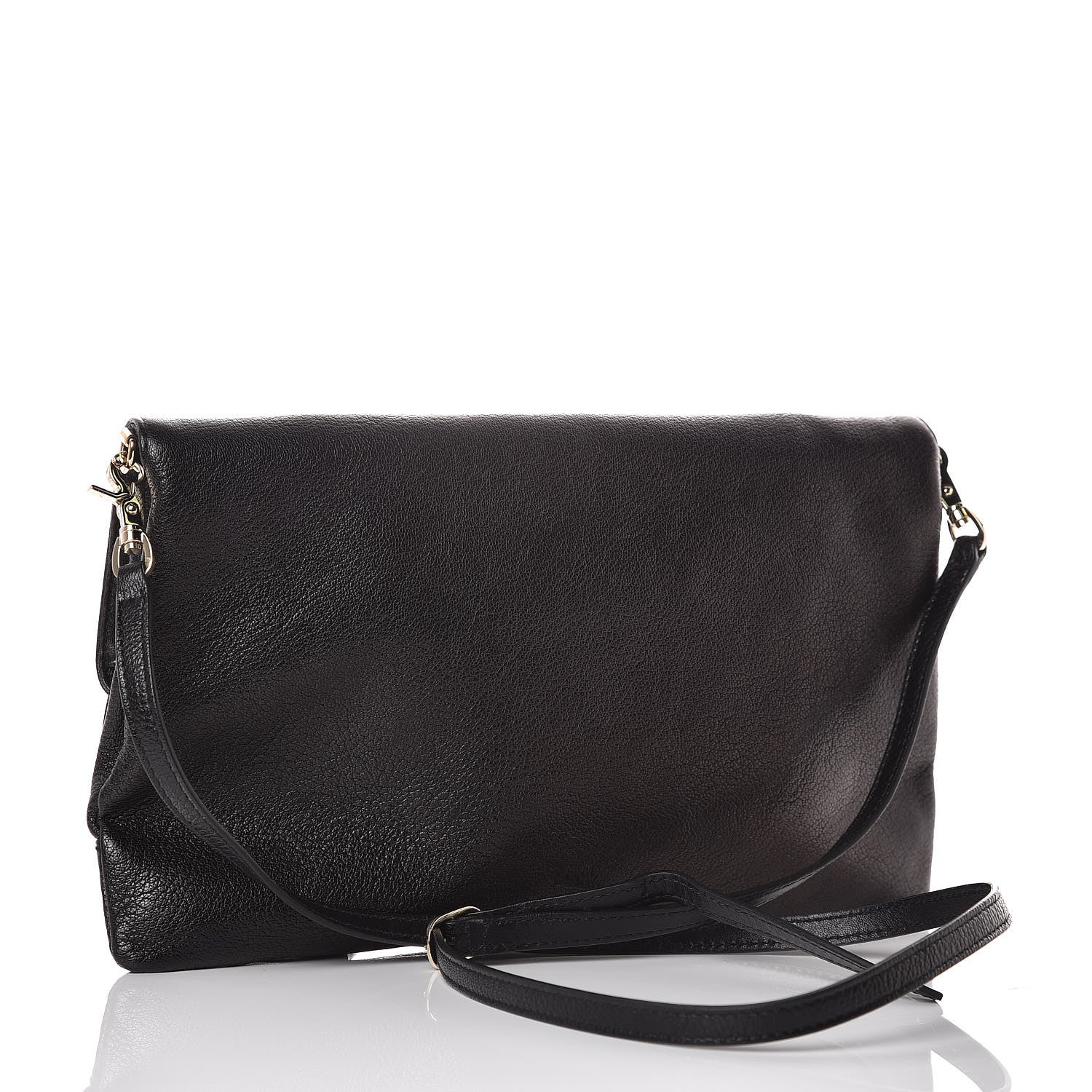 Balenciaga Chevre Gold Metallic Edge Hardware Envelope Clutch Black 3 of 10
