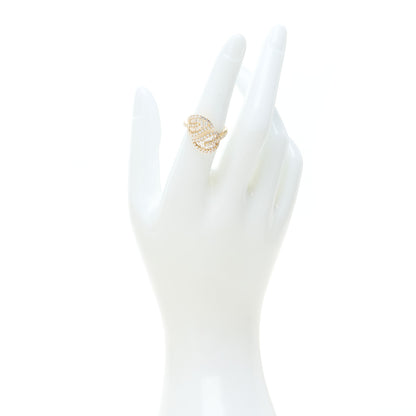 Anita Ko 18K Yellow Gold Diamond Medium Palm Leaf Ring 53 6.25 2 of 4