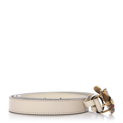 Gucci Calfskin Queen Margaret Bee Belt 85 34 White 2 of 4
