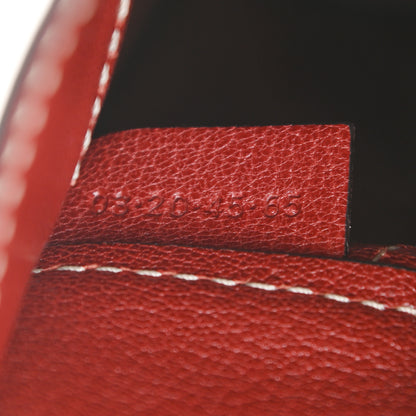 Chloe Calfskin Goatskin Mini Aby Bi-Color Bucket Black Red 7 of 9