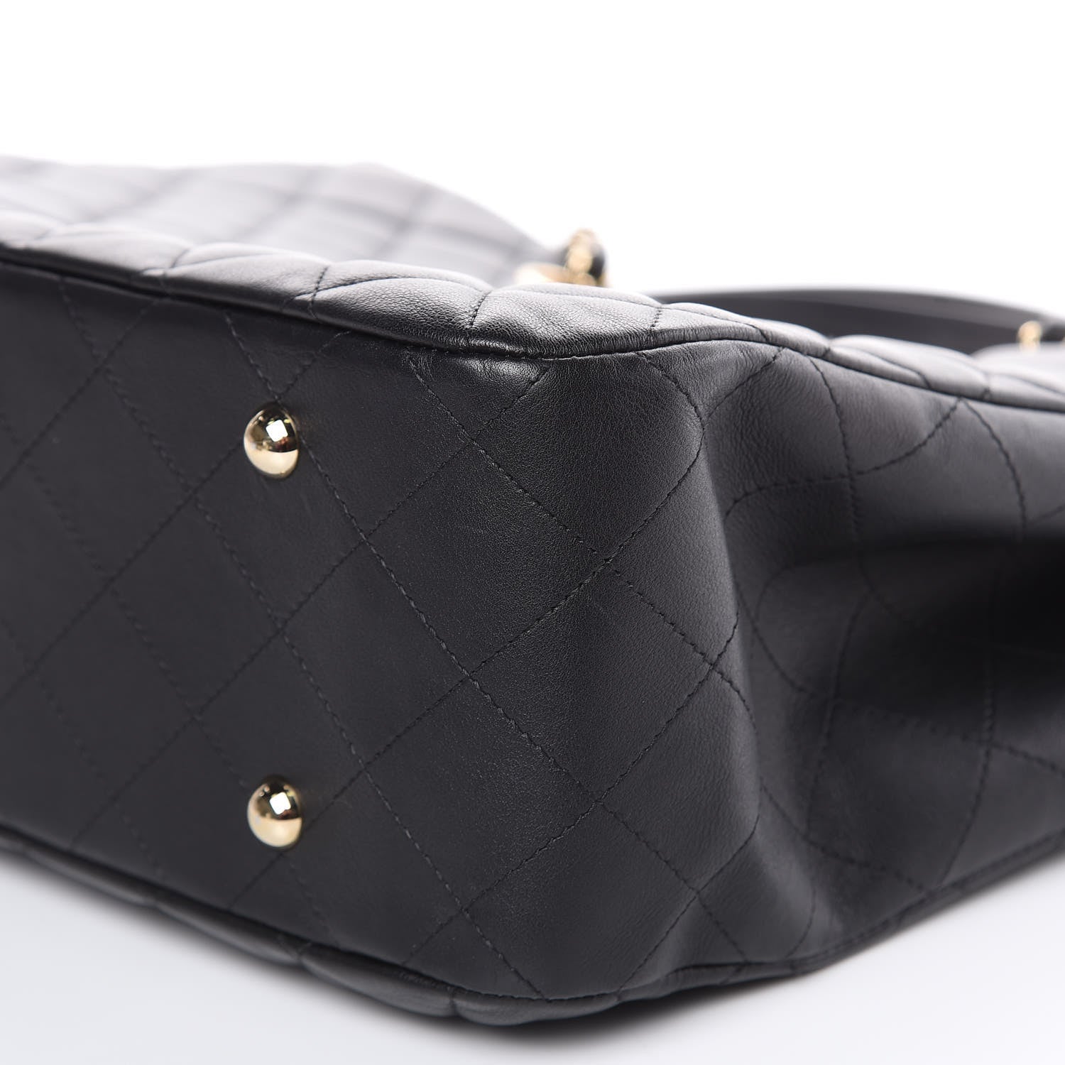 Chanel Calfskin Quilted Large CC Shopping Tote Black 10 of 11
