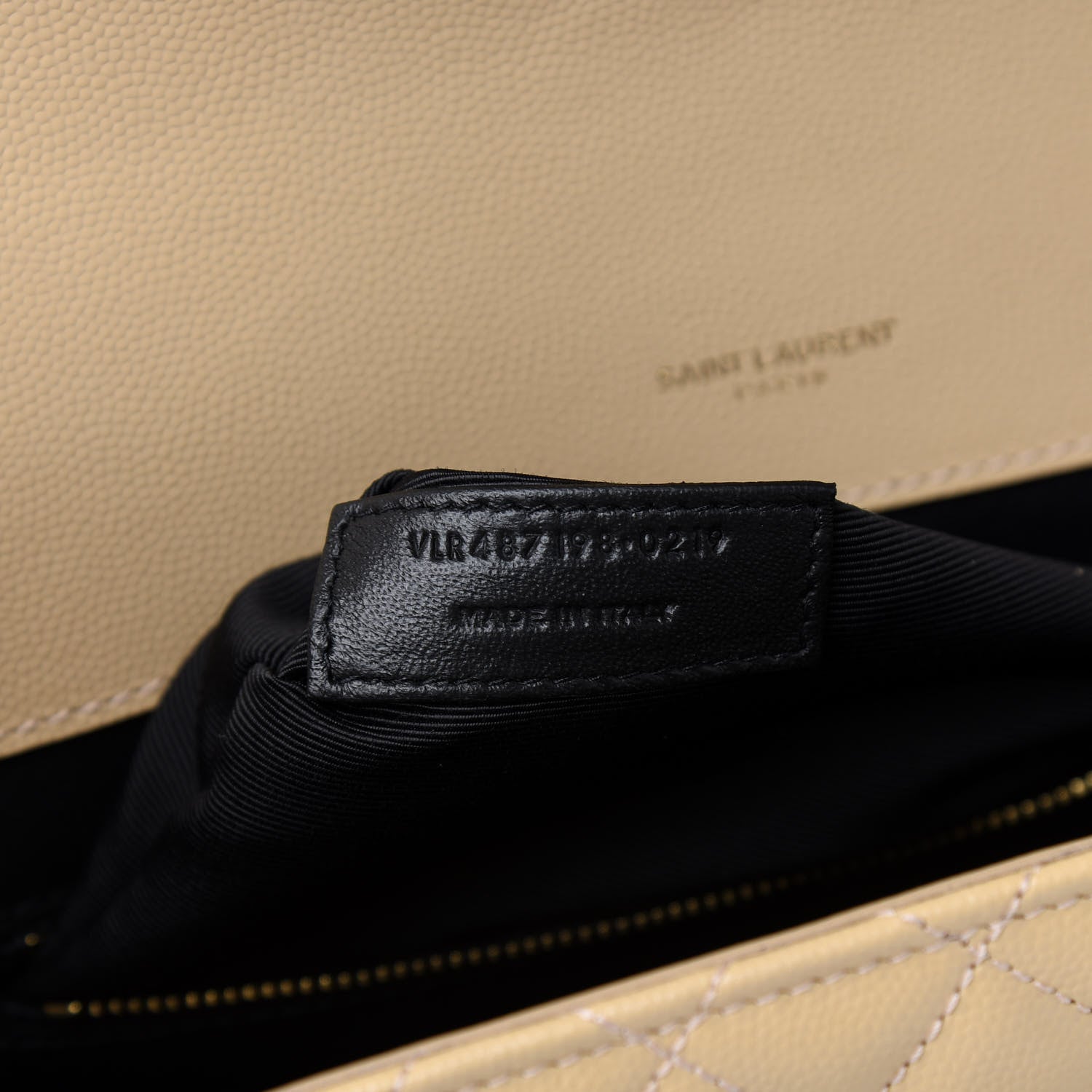 Saint Laurent Grain De Poudre Mixed Matelasse Large Triquilt Monogram Satchel Nude Powder 6 of 9