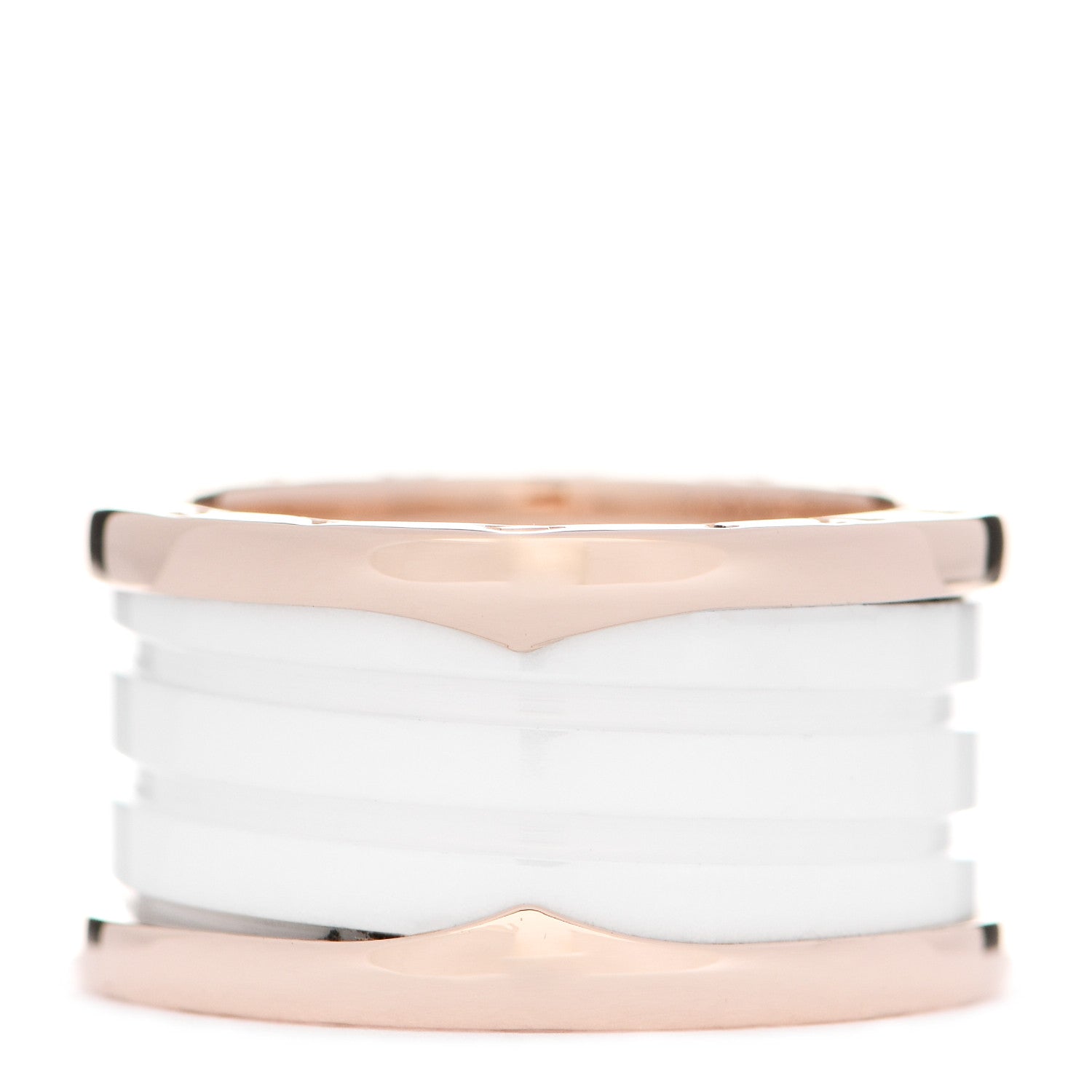 Bulgari 18K Rose Gold White Ceramic B.Zero1 Four-Band Ring 56 7.5 3 of 6