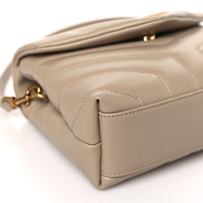 Saint Laurent Calfskin Y Quilted Monogram Toy Loulou Crossbody Bag Dark Beige 8 of 10